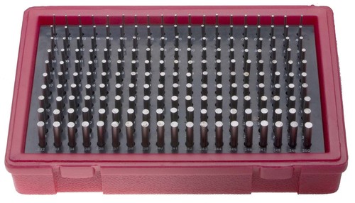 MC-1-M .061-.250" by .001" Minus Tolerance Pin Gage Set - 190 Gages