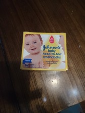 Johnson's Baby HEAD-TO-TOE Washcloths 14 Count NOS Disposable Discontinued