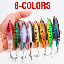 5Pcs Fishing Lures Bait Whopper Plopper Top Water Rotating Tail Bass Trout