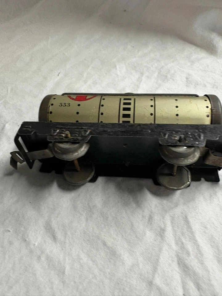 Vintage Marx Calibre O Hojalata 553 Santa Fe Tanque Coche Plata TREN 1 Foto 4 de 4