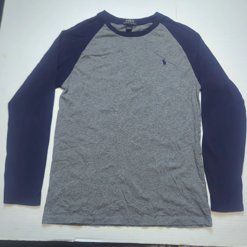 Polo Ralph Lauren Boy's Long Sleeve shirt  Xlarge 18-20 Blue Gray Crew Neck #3   - Image 2 of 4