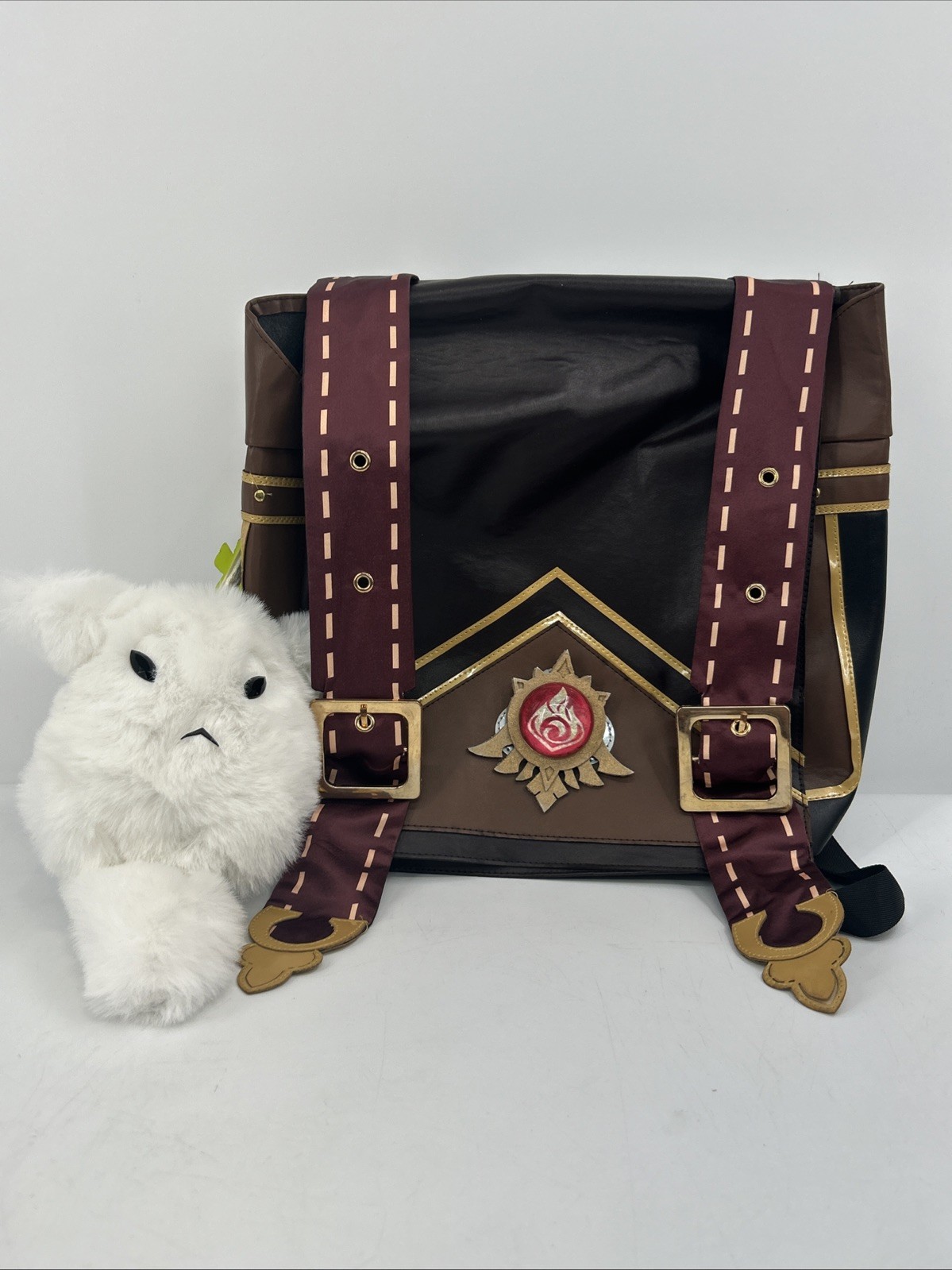 Game Genshin Impact Klee Cosplay Bag Backpack w/ Keychain & Removable Pendant
