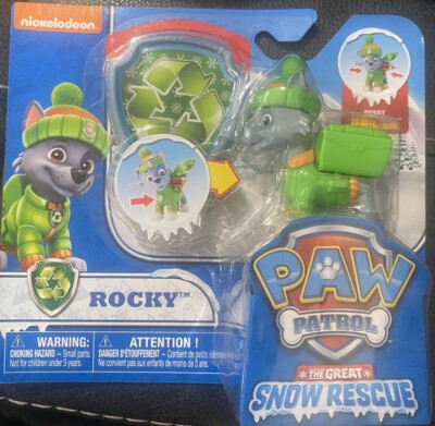 Paw Patrol GREAT SNOW RESCUE Rocky Exclusive Figure Winter Jet Pack