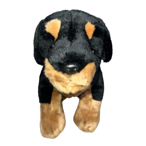 Russ Berrie Purebred Puppies ROTTWEILER Dog Plush 12" Realistic With Collar 4387 - Picture 1 of 10