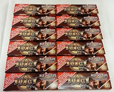 12 Packs JUICY JAY'S  1 1/4 Rolling Papers Milk Chocolate Free Ship