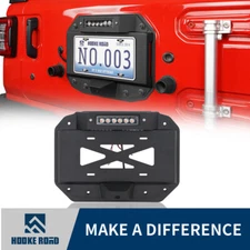 Hooke Road Spare Tire Delete License Plate Relocation Fit 18-25 Jeep Wrangler JL