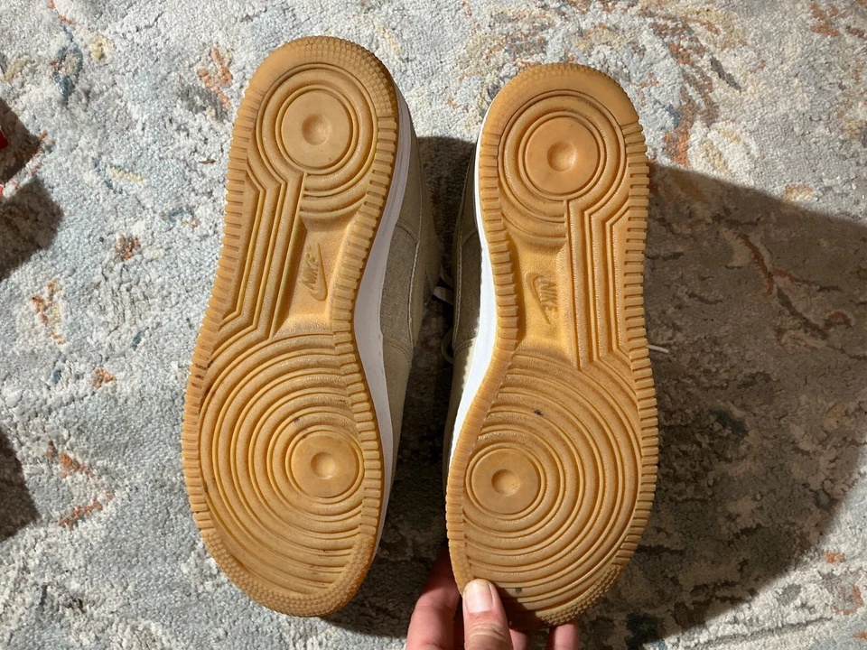 Nike Air Force 1 Youth Size 9.5 596728-201 Khaki Casual Shoes Sneakers - Image 4 of 4