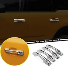 Fit For 2021-2024 Ford Bronco Sport ABS Chrome Look Door Handle Decor Cover Trim