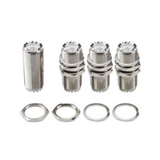   4pcs PL-259 Bulkhead Connector UHF Female to UHF Female Adapter SO-239 Nut B...