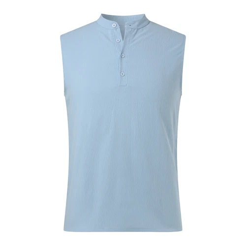 Camiseta sin mangas sin mangas de color liso para hombre Camiseta informal Chaleco de playa Camiseta - Imagen 18 de 27