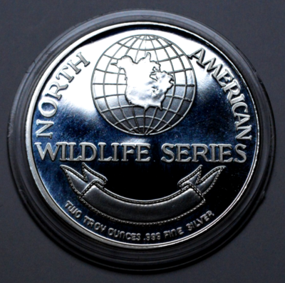 2 OZ 999 SILVER ROUND NORTH AMERICAN WILDLIFE SERIES MULE DEER