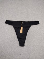 SKIMS Women's Cotton Blend Stretch Jersey Rib Thong Soot Size XL PN-STT-0040