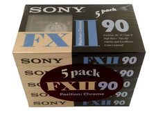 Sony FX II 90 / C-90FX2A CHROME - 5 PACK - AUDIO 90 MINS BLANK CASSETTE TAPES