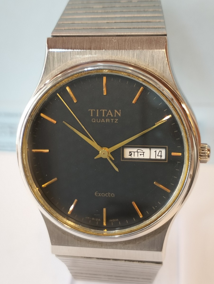 TITAN EXACTA QUARTZ BLACK DIAL 242-99 INDIA MEN'S FULL WORKING VINTAGE WATCH