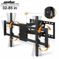 Full Motion TV Wall Mount Tilt Bracket Extra Large Up to 85" 32 50 60 65 By UNHO