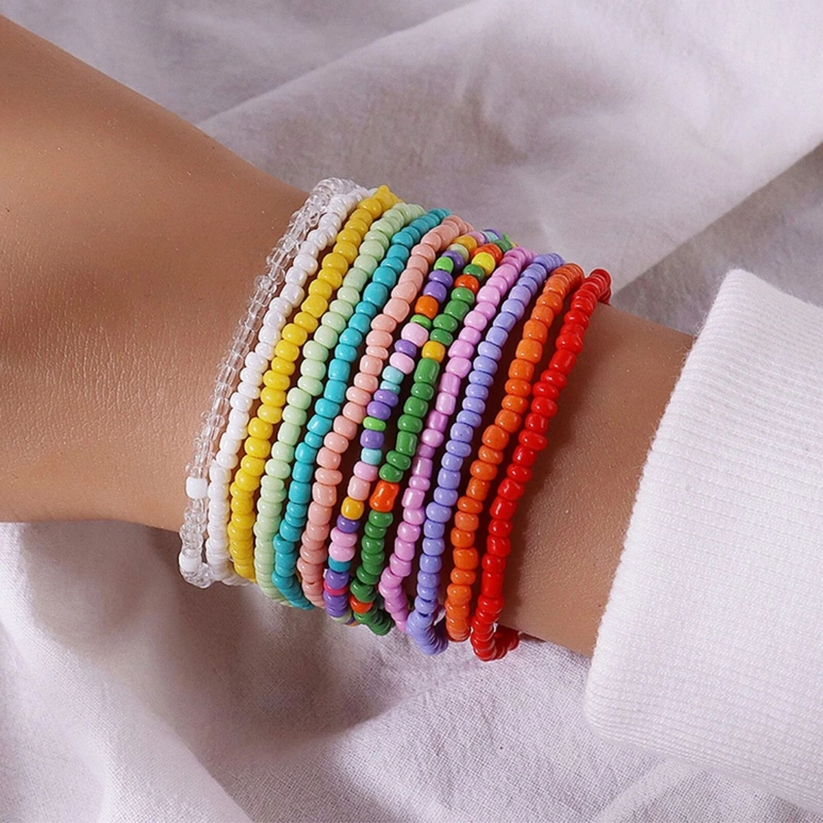 Bracelet - Thin Multi Diamond Seed Bead – Just One Africa