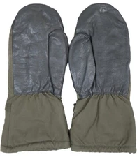 Large - German Moleskin Bundeswehr Army Cold Weather Gloves Mittens Leather OD