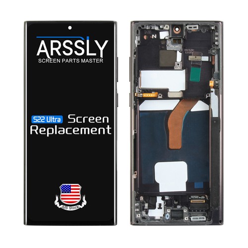 For Samsung Galaxy S22 Ultra 5G Display SM-S908 Screen Touch Replacement + Frame