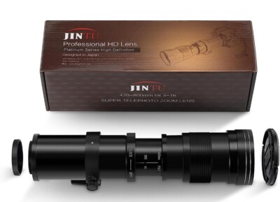 JINTU 420-800mm F/8.3-16 Super Telephoto Zoom Lens for SLR Black NEW OPEN BOX