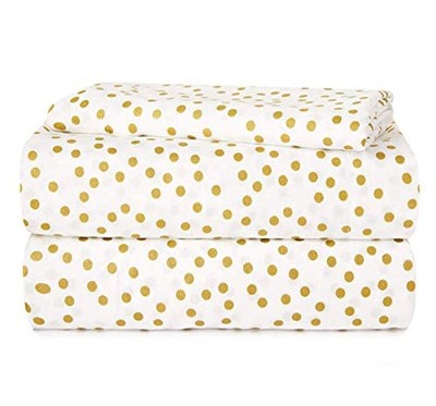 Twin Sheet Set3 Piece Gold Dot Pattern Cozy and Durable