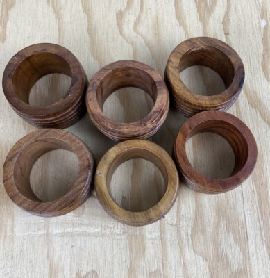 Vintage Wooden Napkin Rings Wood Retro Farmhouse Rustic Or Boho