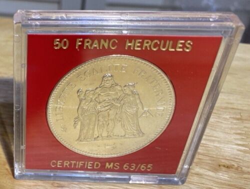 French 1975 Silver Coin 50 Francs (.900 Silver) HERCULES MOTTO - High Grade Coin