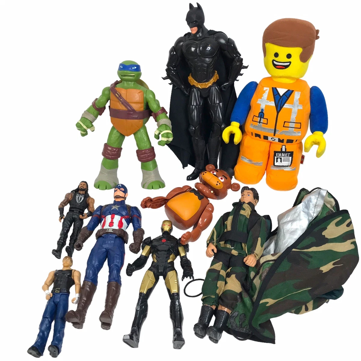 Mixed Toys Lot Action Figurines Batman Ninja Turtle Captain