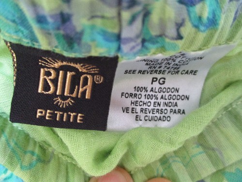 CLEARANCE Bila Lined Skirt PL 100% Cotton Yellow Lime Turquoise Layers Ruffles - Picture 4 of 5