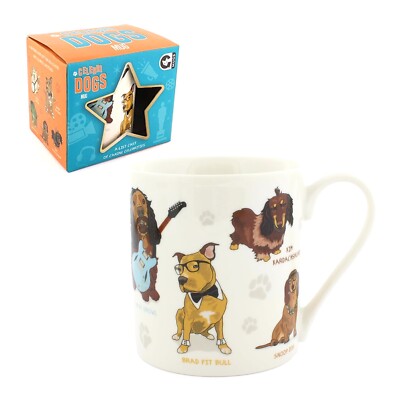 Celebri Dogs Ceramic Coffee Mug Brad Pit Bull Will Sniff Collie Parton 350ml Cup