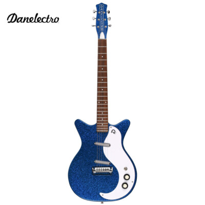 Danelectro '59M MOD NOS+ Blue Metalflake Electric Guitar D59M-PLUS-BLUMF