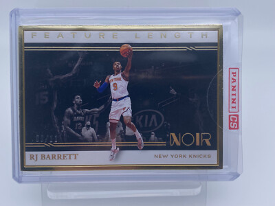 2020-21 Panini Noir FOTL Feature Length Gold Frame Jersey Match #9/11 RJ BARRETT