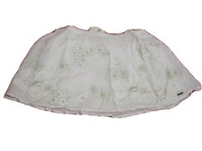 New Abercrombie Fitch Floral Shine Gold Embroidery White Haven Mini Skirt Sz L