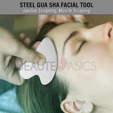 Steel Gua Sha Facial Massage Tool Jawline Sculpting Muscle Scraping  (FR03x1)