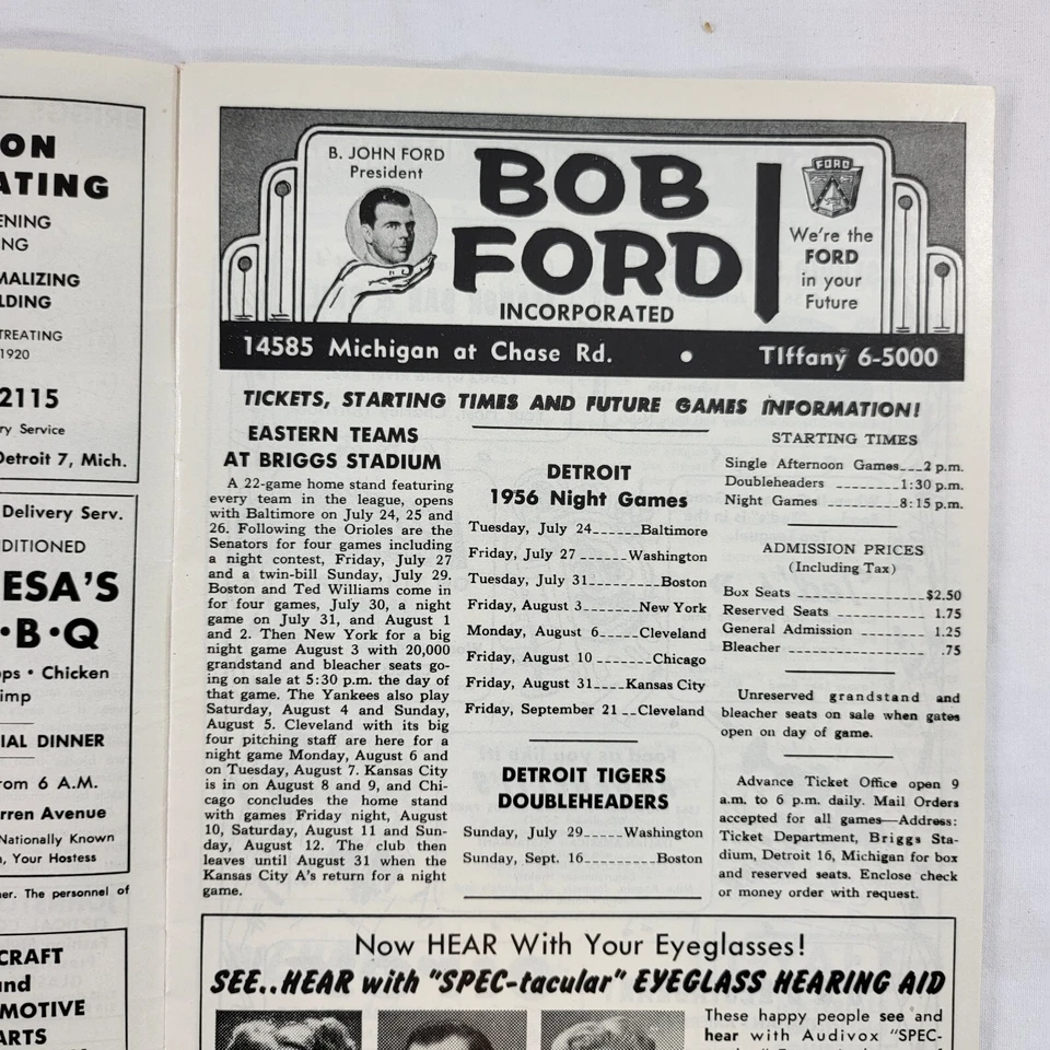 1956 Official Detroit Tigers vs Chicago White Sox Score Book at Briggs Stadium - Image 4 of 4