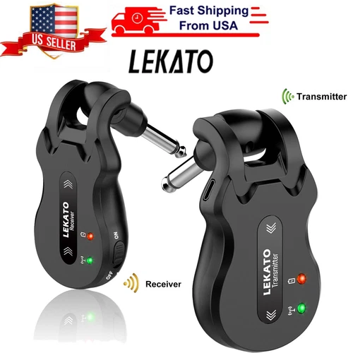 LEKATO Wireless Guitar System Transmitter Receiver for Electric Guitars Bass