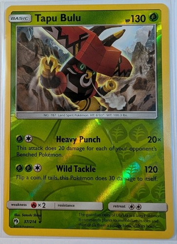 Pokemon SM - Lost Thunder #37/214 Tapu Bulu Reverse Holo NM