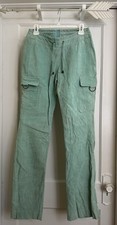VTG 90  s Wilson  s Leather Mint Green Suede Cargo Pants. Size 4 . NWT 