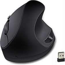 SUNGI Ergonomic Wireless Mouse,Vertical Mouse 2.4Ghz Optical Mice with Adjustabl