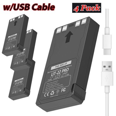 4-Pack Rechargeable LIT-22 Battery SPYPOINT Flex-M Flex-Plus Flex-S Trail Camera