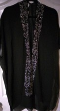 Jessica McClintock Blavk Sheer Studded Kimono