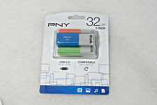 PNY 32GB USB 2.0 Flash Drive 3-Pack COMPATIBLE W USB 3.0 New/Sealed 