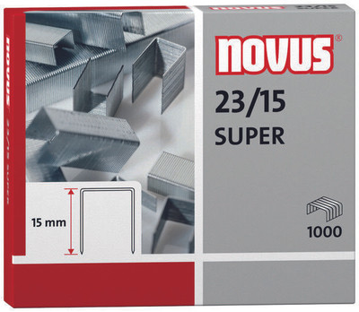 1000 NOVUS Heftklammern 23/15 SUPER verzinkt ORIGINAL 042-0044