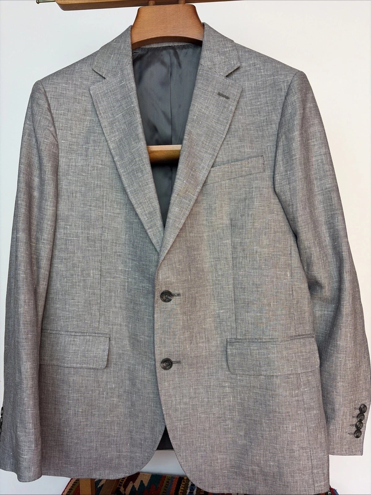 Charles Tyrwhitt (42R) Linen & Cotton Summer Jacket Sport Coat Blazer Slim Fit image 2