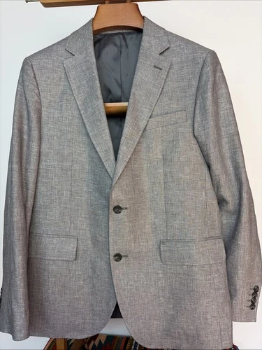 Charles Tyrwhitt (42R) Linen & Cotton Summer Jacket Sport Coat Blazer Slim Fit image 2