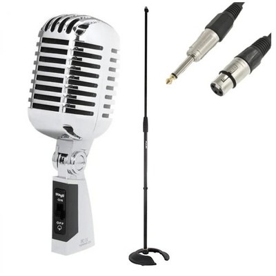Stagg SDMP40CR Retro Vintage Mikrofon 50er Cardioid Dynamic Package BLK Ständer