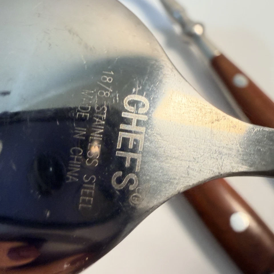 Juego de 4 cucharas sopera redondas marrón Chefs Bistro Foto 3 de 4