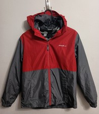 Eddie Bauer Boys Youth Kids 3 in 1 Jacket with Fleece Liner Large 14-16 Red Gray