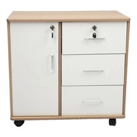 3 Drawer Mobile File Cabinet Lockable Documents Storage for Home Office w/ Lock