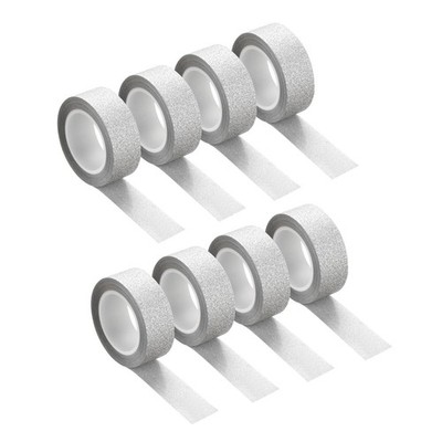 8 Stück 0,6 Zoll x 11 Yards Washi Band Glitzer Silber für DIY Dekoration