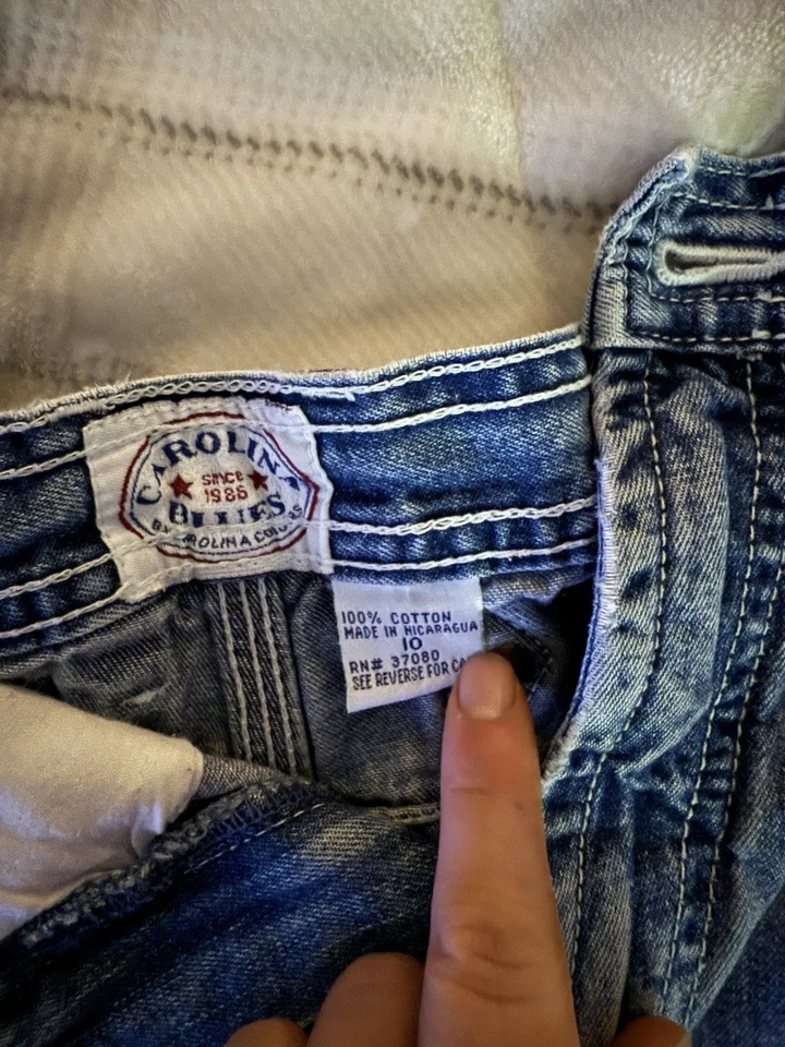 Carolina Blues 复古 90 年代女式牛仔短裤蓝色高腰 10 码 — 第 3/3 张图片